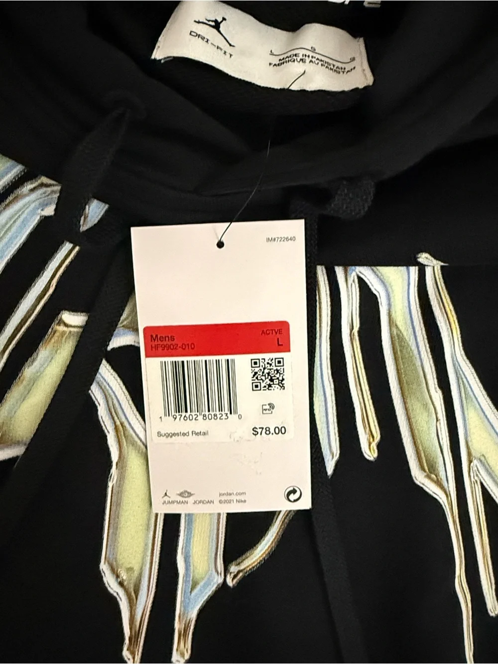 Jordan Black Hoodie with White Graphic Logo